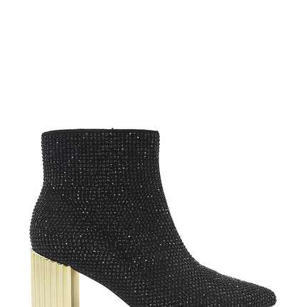 AZAREY Stiefeletten Schwarz Strass Goldfarbene Ferse Lederfußbett