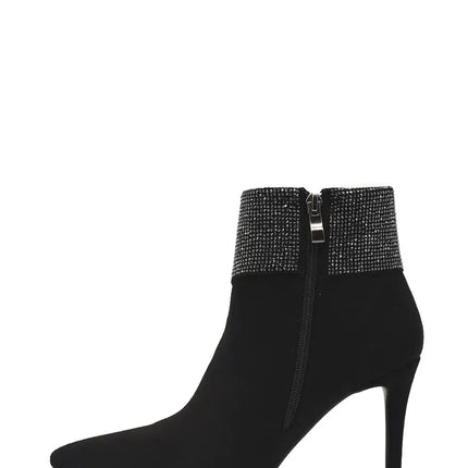 AZAREY Stiefeletten Schwarz Wildleder Strass Lederfußbett