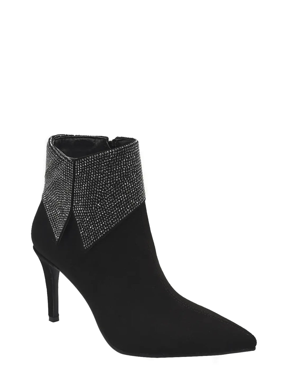 AZAREY Stiefeletten Schwarz Wildleder Strass Lederfußbett