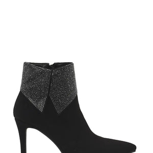 AZAREY Stiefeletten Schwarz Wildleder Strass Lederfußbett