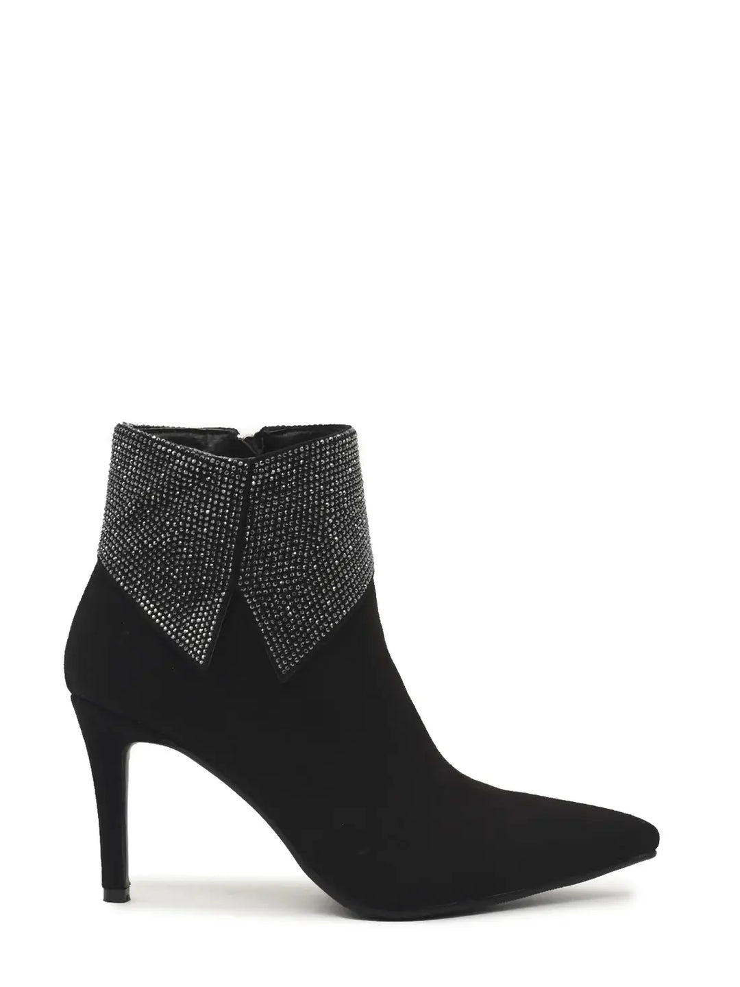 AZAREY Stiefeletten Schwarz Wildleder Strass Lederfußbett
