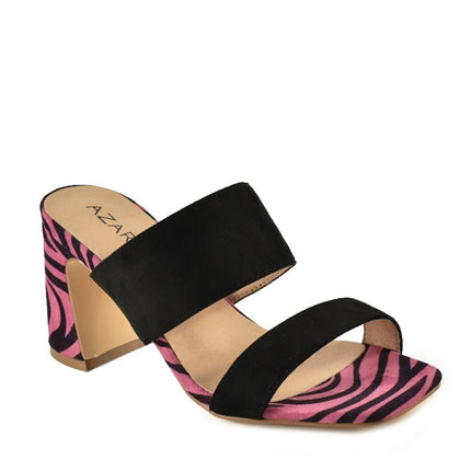 AZAREY Slipper Rosa Schwarz Zebra Lederfußbett
