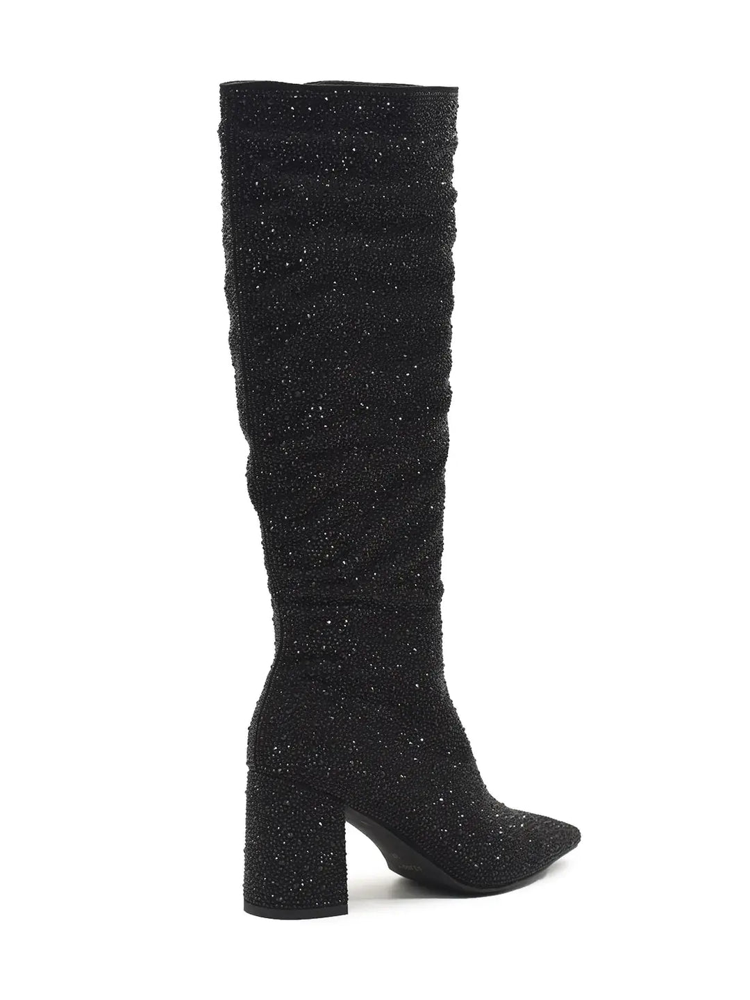 AZAREY Stiefel Schwarz Strass Leder Fußbett