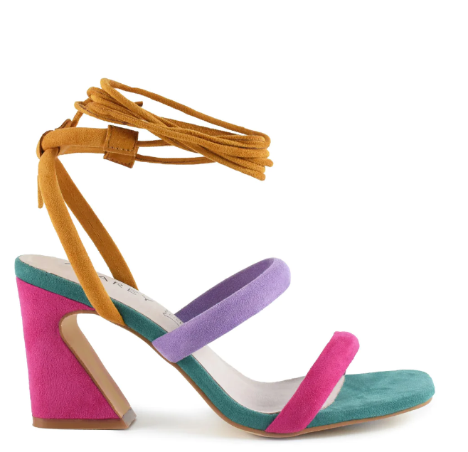 AZAREY Sandalen, mehrfarbig, Wickel-Design, Lederfußbett