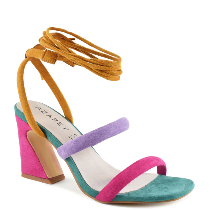 AZAREY Sandalen, mehrfarbig, Wickel-Design, Lederfußbett