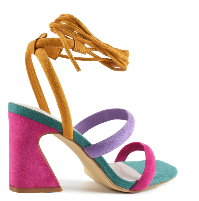 AZAREY Sandalen, mehrfarbig, Wickel-Design, Lederfußbett