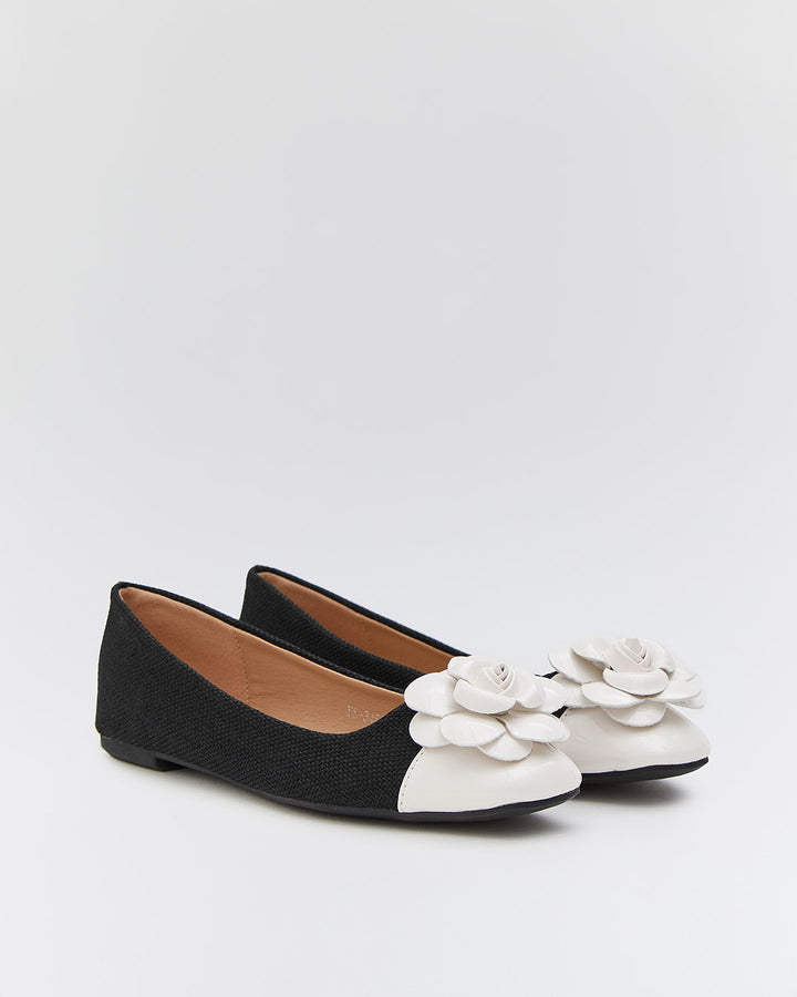Buonarotti Ballerina Schwarz Blume Weiß