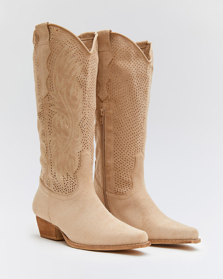 Buonarotti Cowboy Stiefel Beige Suedine Western