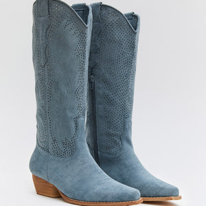 Buonarotti Cowboy Stiefel Blau Suedine Western