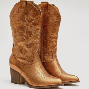 Buonarotti Cowboy Stiefel Bronze Metallic Nähte