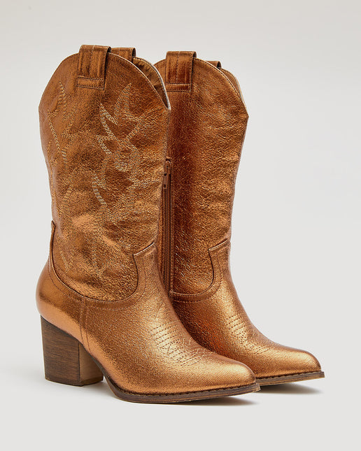 Buonarotti Cowboy Stiefel Bronze Metallic Nähte