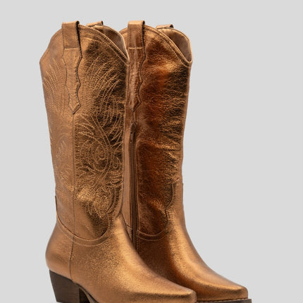 Buonarotti Cowboy Stiefel Bronze Metallic Nähte