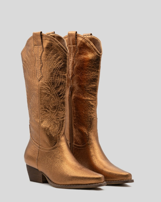 Buonarotti Cowboy Stiefel Bronze Metallic Nähte