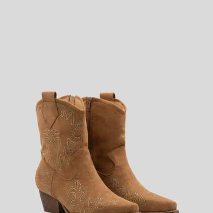 Buonarotti Cowboy Stiefel Braun Suedine Kurz genäht