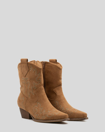 Buonarotti Cowboy Stiefel Braun Suedine Kurz genäht