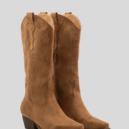 Buonarotti Cowboy Stiefel Camel Wildleder Nähte