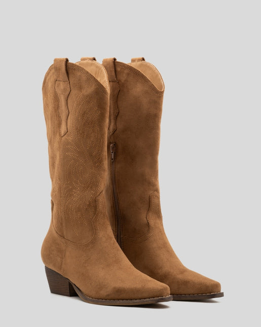 Buonarotti Cowboy Stiefel Camel Wildleder Nähte