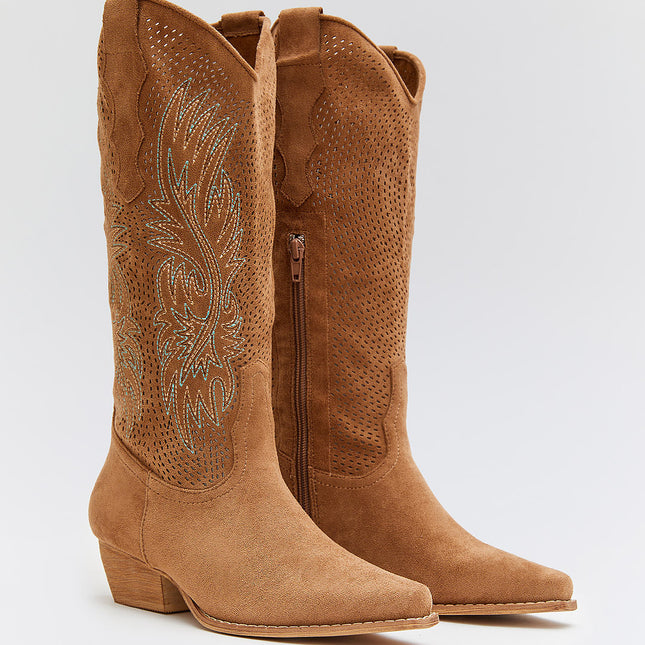 Buonarotti Cowboy Stiefel Camel Suedine Western Mint