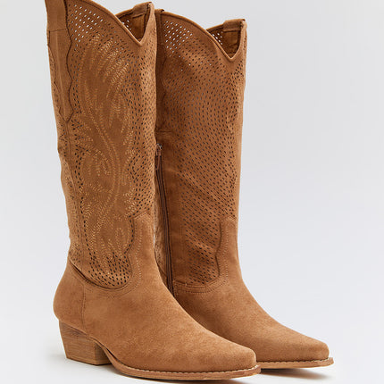 Buonarotti Cowboy Stiefel Camel Suedine Western