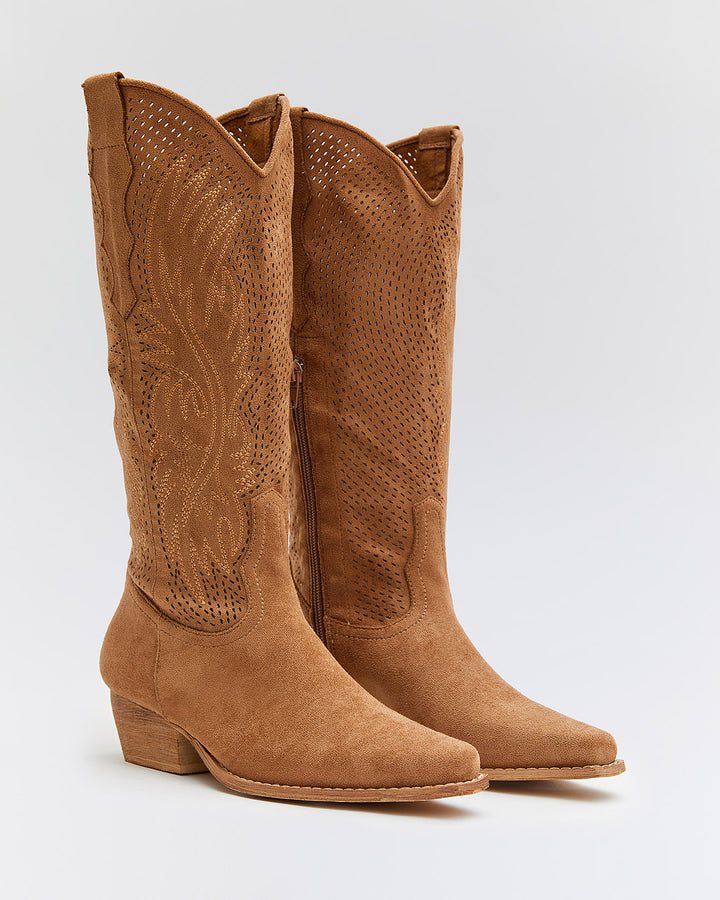 Buonarotti Cowboy Stiefel Camel Suedine Western