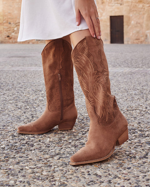 Buonarotti Cowboy Stiefel Camel Suedine Western