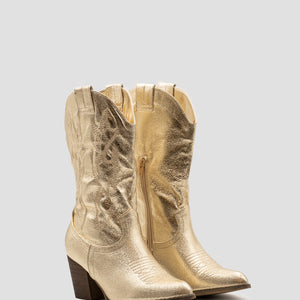 Buonarotti Cowboy Stiefel Gold Metallic Nähte