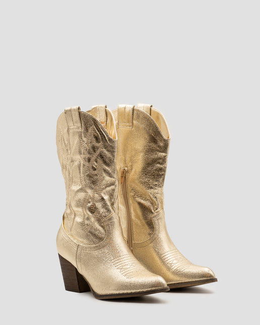 Buonarotti Cowboy Stiefel Gold Metallic Nähte