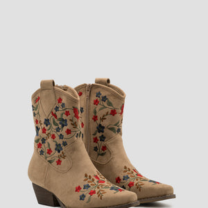 Buonarotti Cowboy Stiefel Khaki Suedine Short Floral