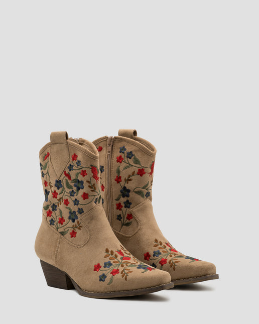Buonarotti Cowboy Stiefel Khaki Suedine Short Floral