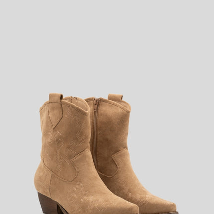 Buonarotti Cowboystiefel Khaki Suedine Kurz genäht