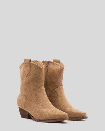 Buonarotti Cowboystiefel Khaki Suedine Kurz genäht