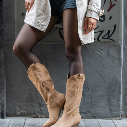 Buonarotti Cowboy Stiefel Khaki Suedine Nähte