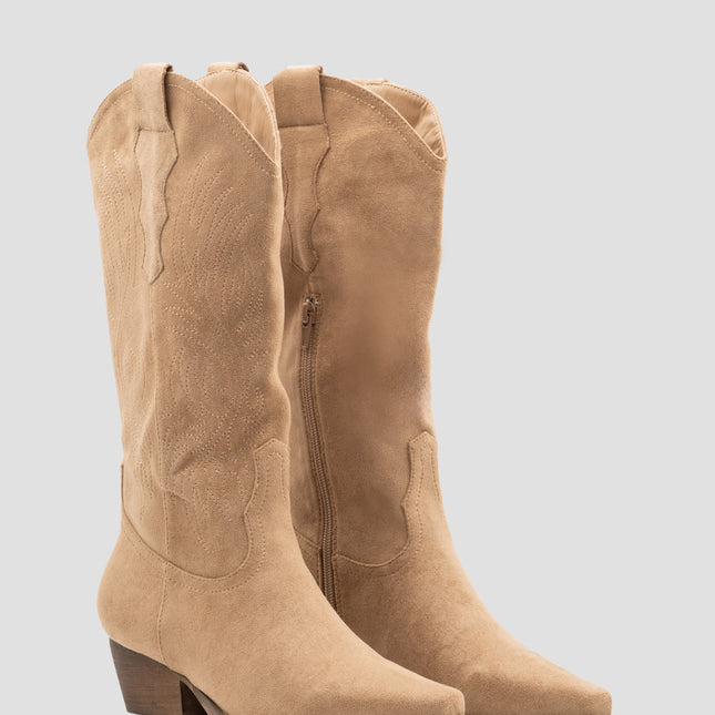 Buonarotti Cowboy Stiefel Khaki Suedine Nähte