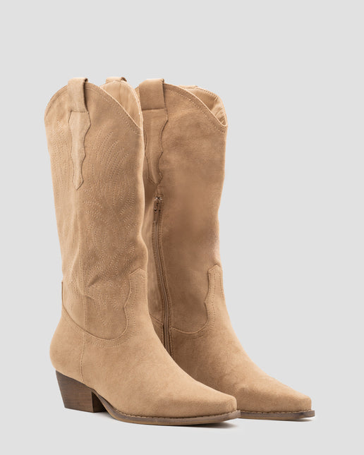 Buonarotti Cowboy Stiefel Khaki Suedine Nähte