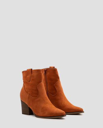 Buonarotti Cowboy Stiefel Orange Suedine Kurz