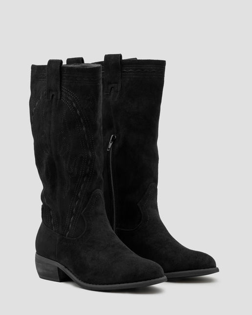 Buonarotti Cowboy Stiefel Schwarz Suedine Bohemian