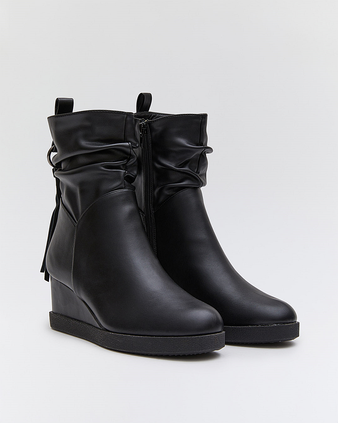 Buonarotti Stiefelette Schwarz Schnalle Fransen