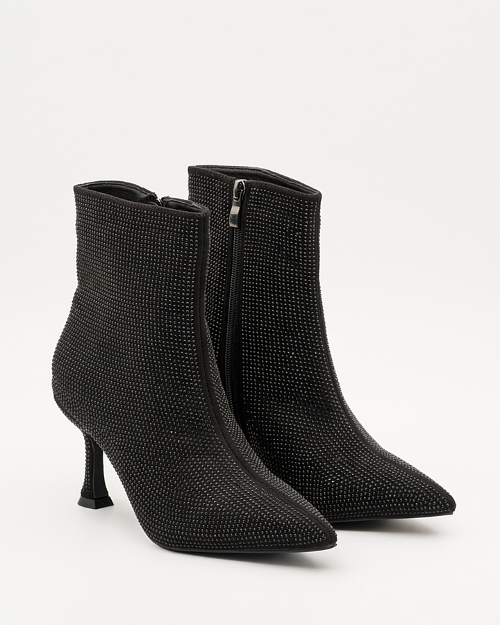 Buonarotti Stiefelette Schwarz Strass