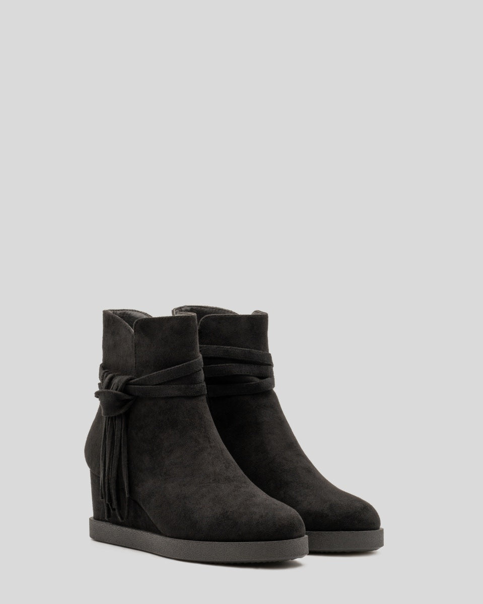 Buonarotti Stiefelette Schwarz Wildleder Fransen