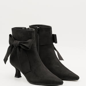 Buonarotti Stiefelette Schwarz Suedine Schleife