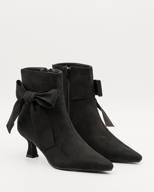 Buonarotti Stiefelette Schwarz Suedine Schleife