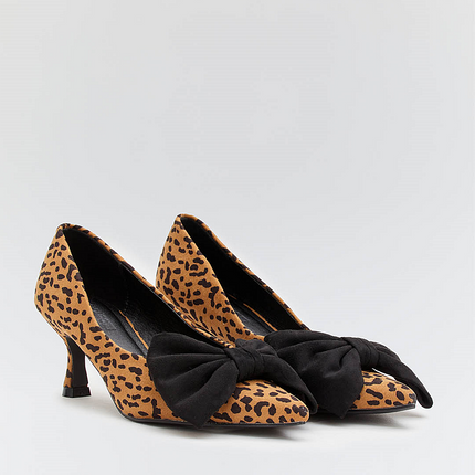 Buonarotti Heels Leopard Suedine Schleife