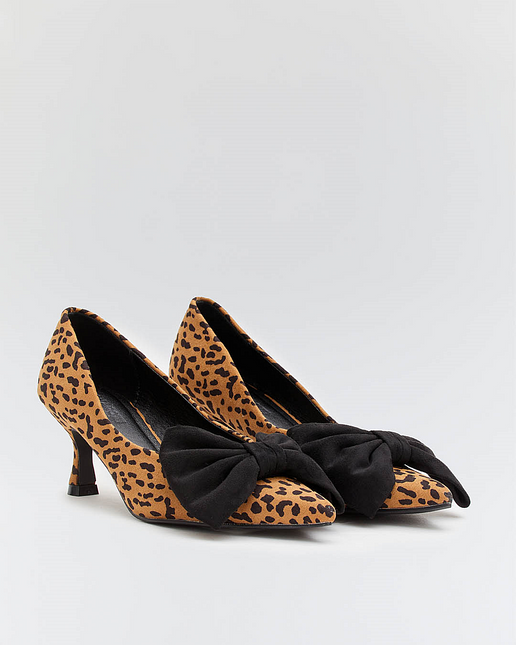 Buonarotti Heels Leopard Suedine Schleife