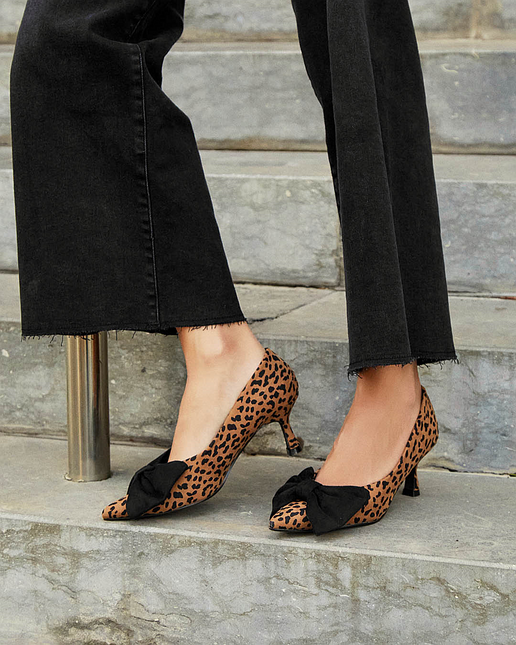 Buonarotti Heels Leopard Suedine Schleife
