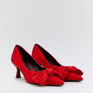 Buonarotti Heels Rot Suedine Schleife