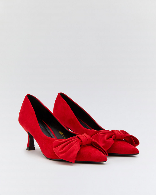 Buonarotti Heels Rot Suedine Schleife