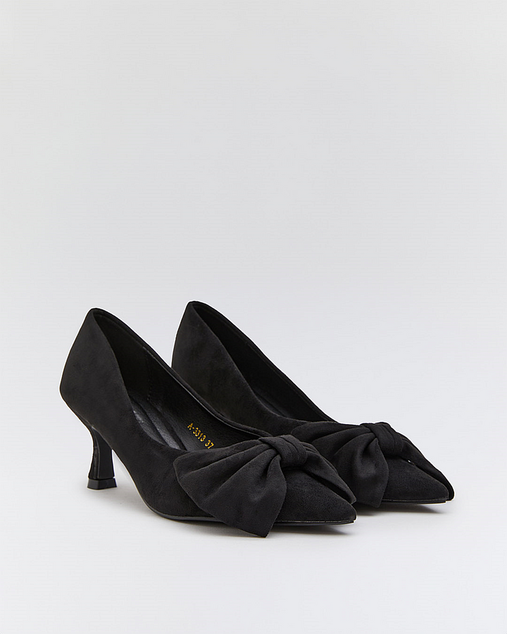 Buonarotti Heels Schwarz Suedine Schleife