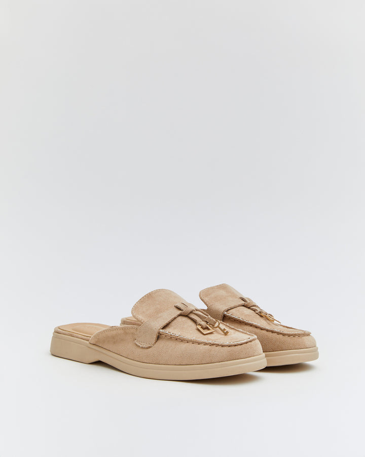 Buonarotti Slipper Beige Veloursleder Charms