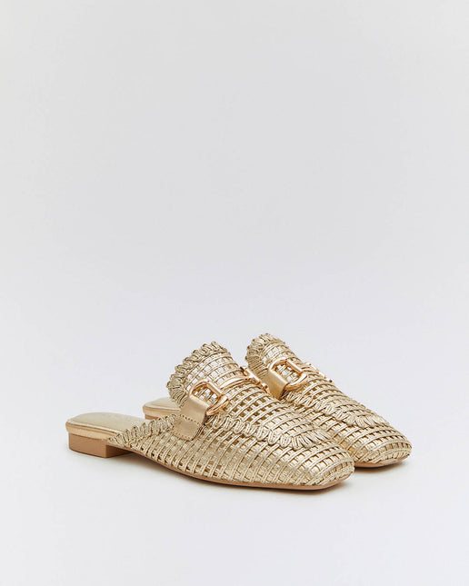 Buonarotti Slipper Gold Offene Schnalle