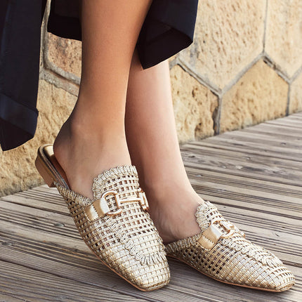 Buonarotti Slipper Gold Offene Schnalle